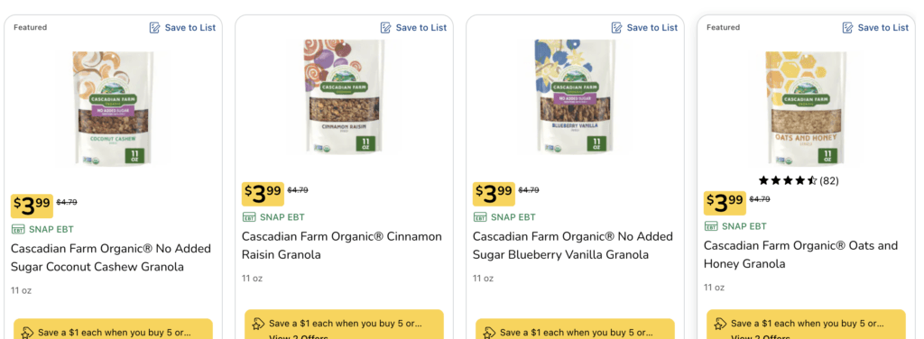 cascadian farm granola kroger